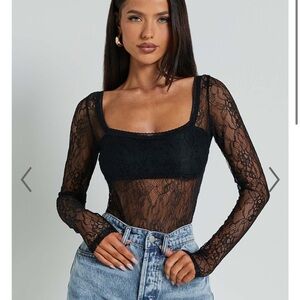 Black Lace Bodysuit from Showpo